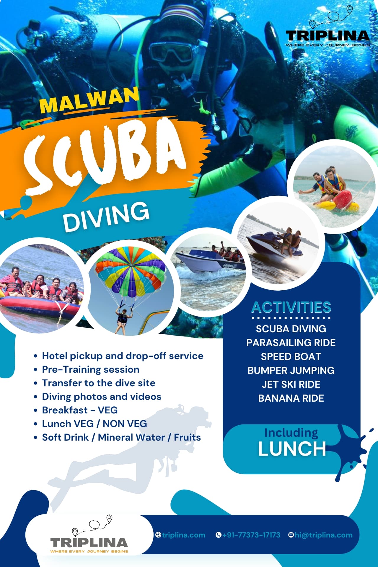 Scuba Diving Malwan fort Island Including water sports Package in Goa